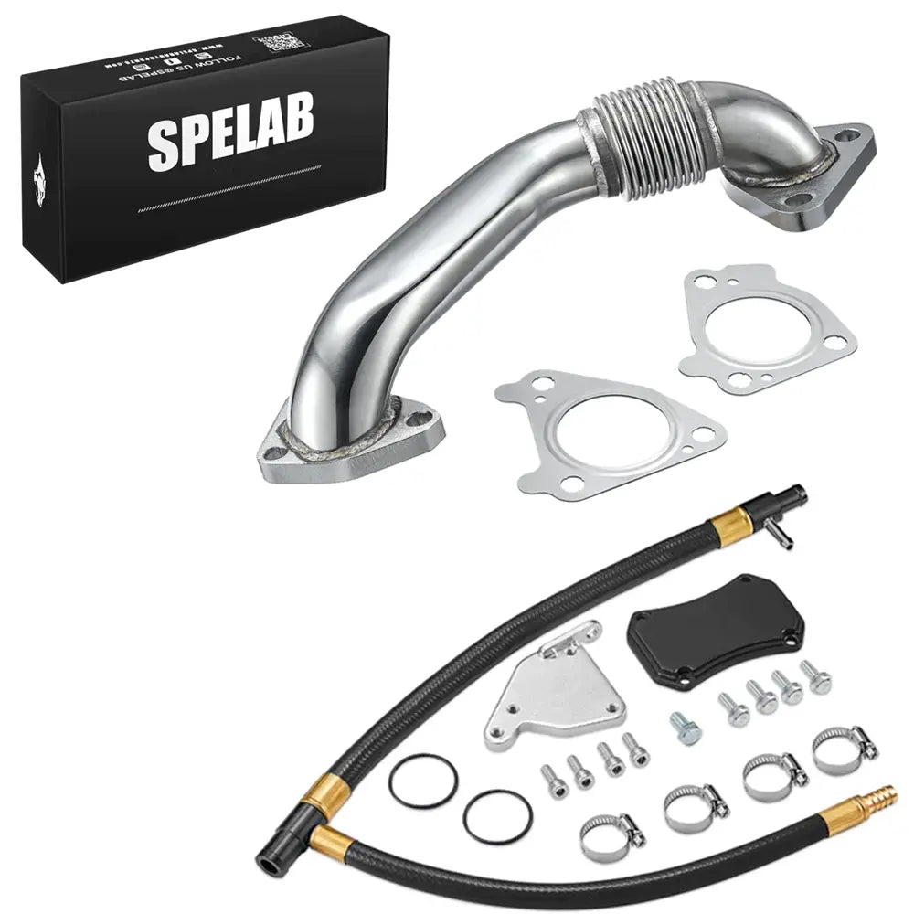 SPELAB 2011-2016 GMC Chevy LML 6.6L Duramax EGR Valve Cooler Delete Kit Black Off Plate