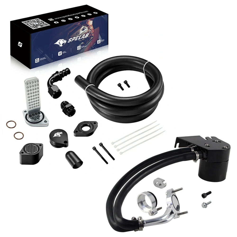 2011+ Ford 6.7L Powerstroke CCV Reroute/Delete w/Catch Can Internal&External  Kit | SPELAB-1