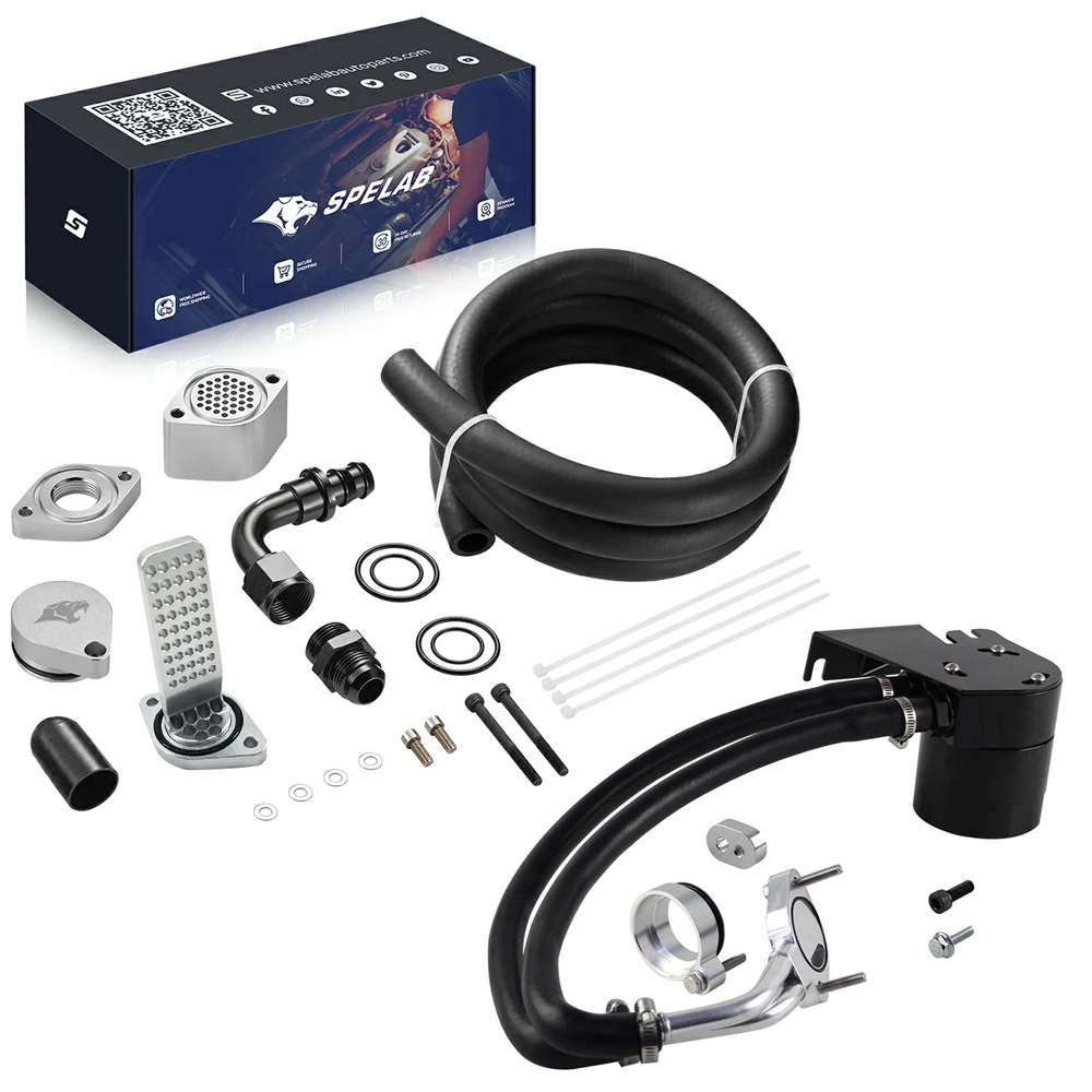 2011+ Ford 6.7L Powerstroke CCV Reroute/Delete w/Catch Can Internal&External  Kit | SPELAB-7