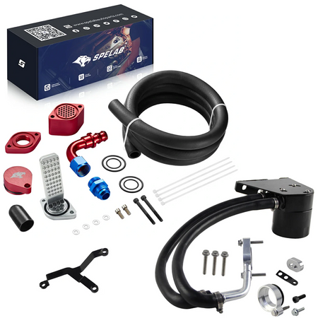 2011+ Ford 6.7L Powerstroke CCV Reroute/Delete w/Catch Can Internal&External  Kit | SPELAB-9