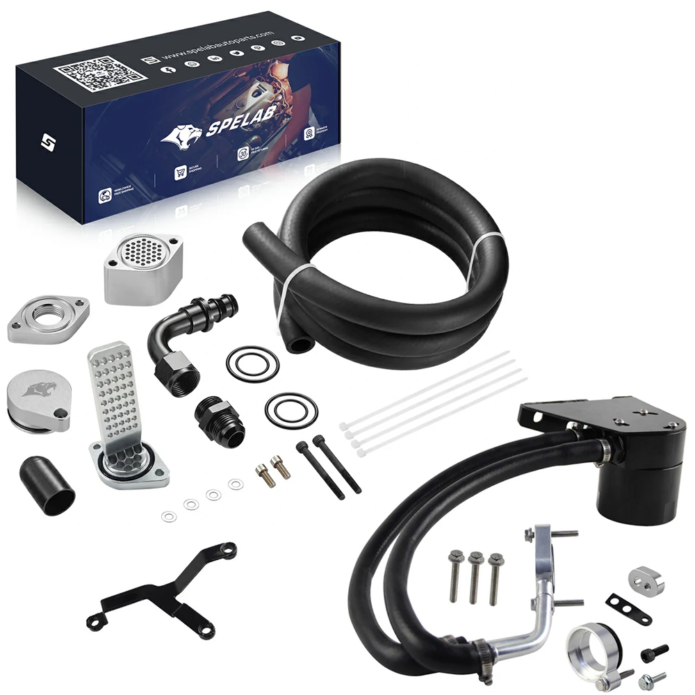 2011+ Ford 6.7L Powerstroke CCV Reroute/Delete w/Catch Can Internal&External  Kit | SPELAB-10