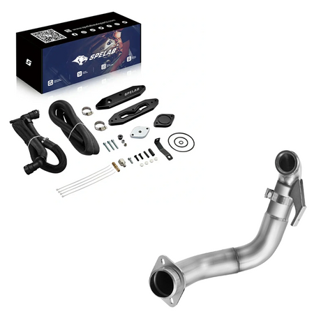 4" Turbo Downpipe Exhaust For 2015-2019 Ford 6.7L Powerstroke F250 F350 F450 F550 | SPELAB