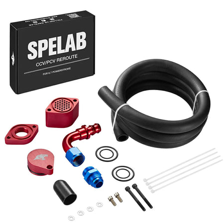 SPELAB 11-23 Ford 6.7L Powerstroke CCV/PCV Reroute/Delete Engine Ventilation Kit-18