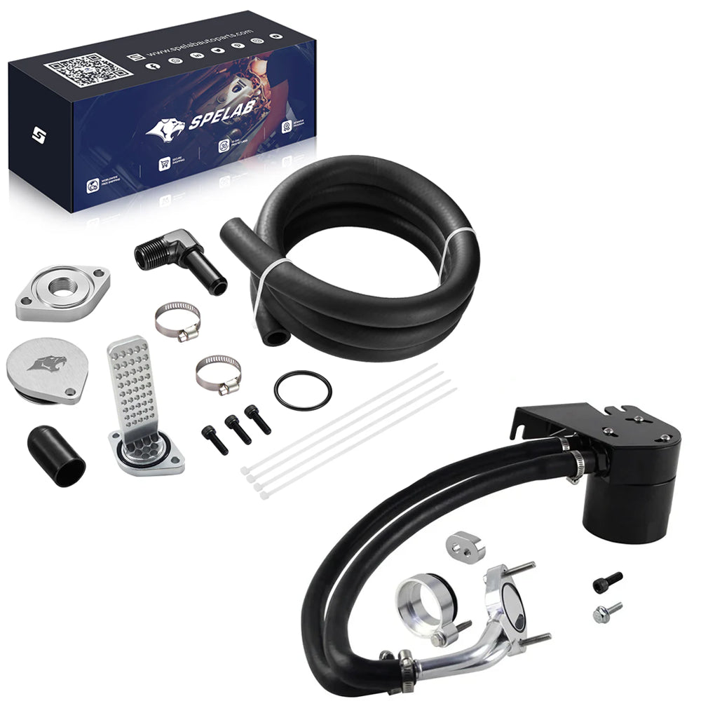 CCV Reroute/Delete Kit 2011-2024 Ford 6.7 Powerstroke F250 F350 F450 w/Catch Can｜SPELAB