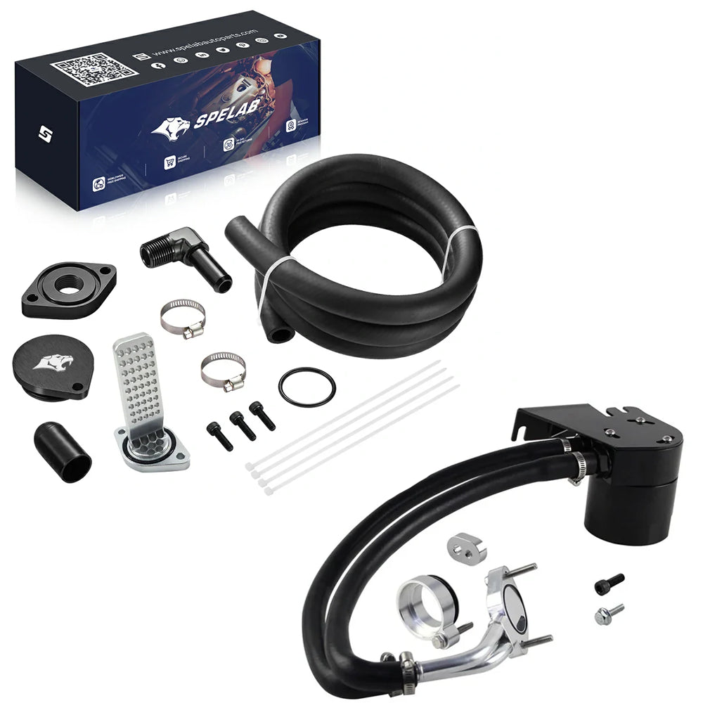 CCV Reroute/Delete Kit 2011-2024 Ford 6.7 Powerstroke F250 F350 F450 w/Catch Can｜SPELAB