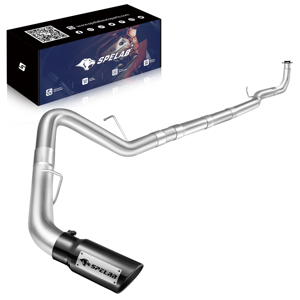 4" Downpipe-Back 2017-2019 L5P 6.6 Duramax DPF Delete Race Pipe（Free Exhaust Tips）