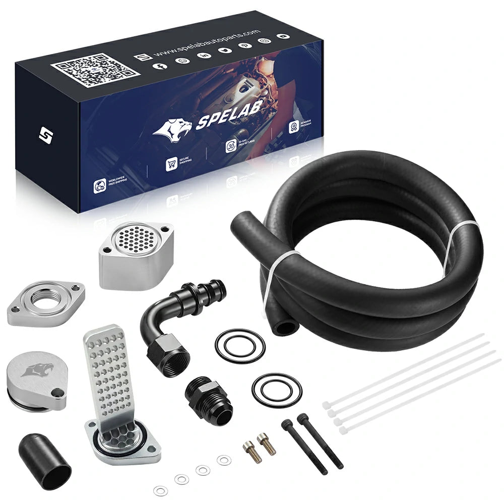 SPELAB 11-23 Ford 6.7L Powerstroke CCV/PCV Reroute/Delete Engine Ventilation Kit-13