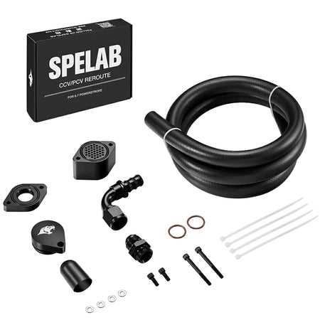 SPELAB 11-23 Ford 6.7L Powerstroke CCV/PCV Reroute/Delete Engine Ventilation Kit-17