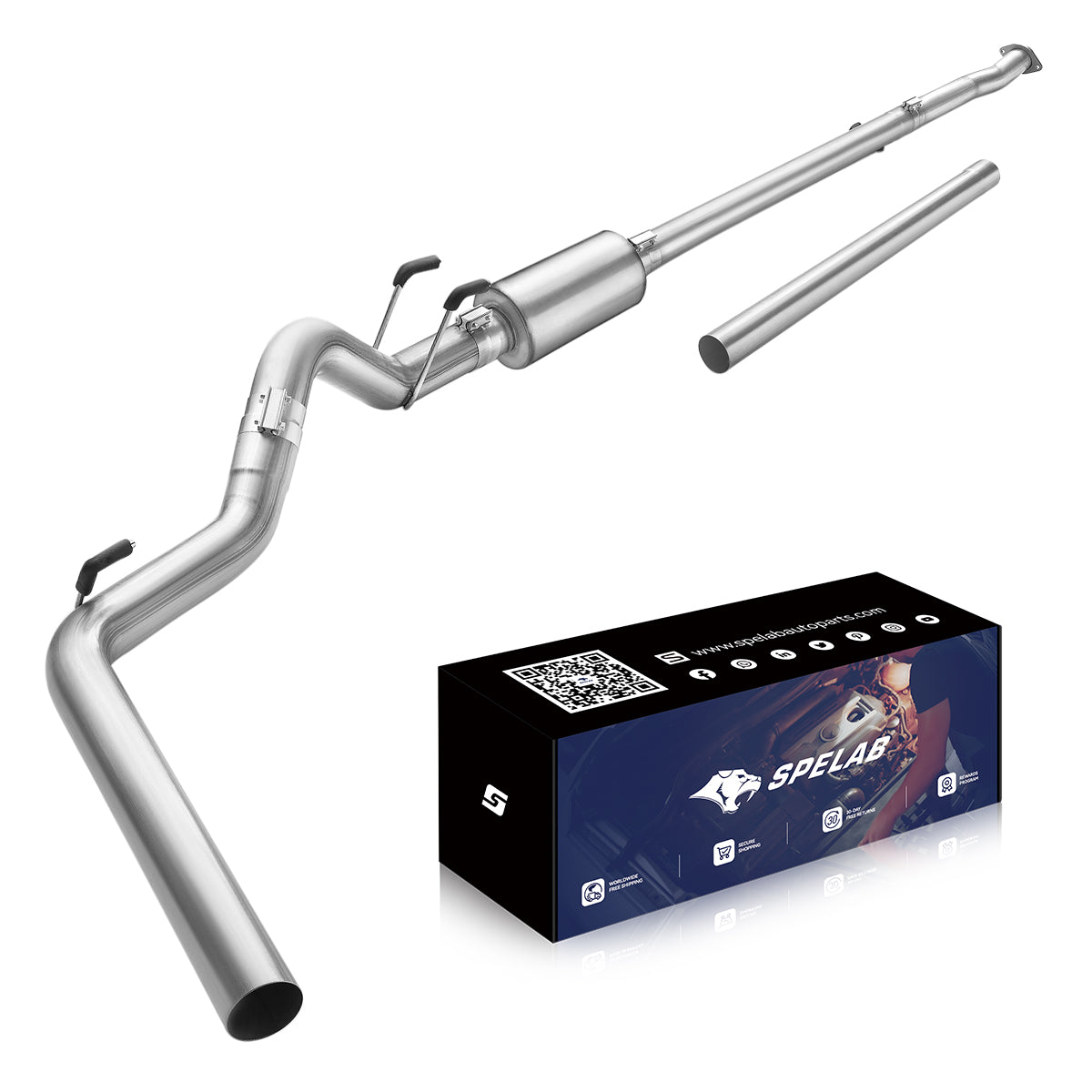 4" Downpipe-Back Cab&Chassis 2011-2019 Ford 6.7 Powerstroke DPF Delete Race Pipe | SPELAB-1