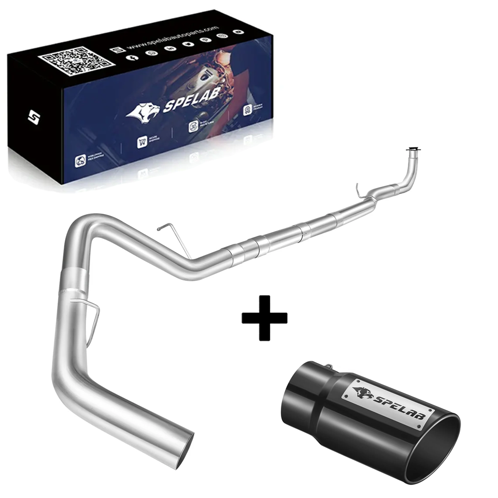 4" Downpipe-Back 2017-2019 L5P 6.6 Duramax DPF Delete Race Pipe（Free Exhaust Tips）