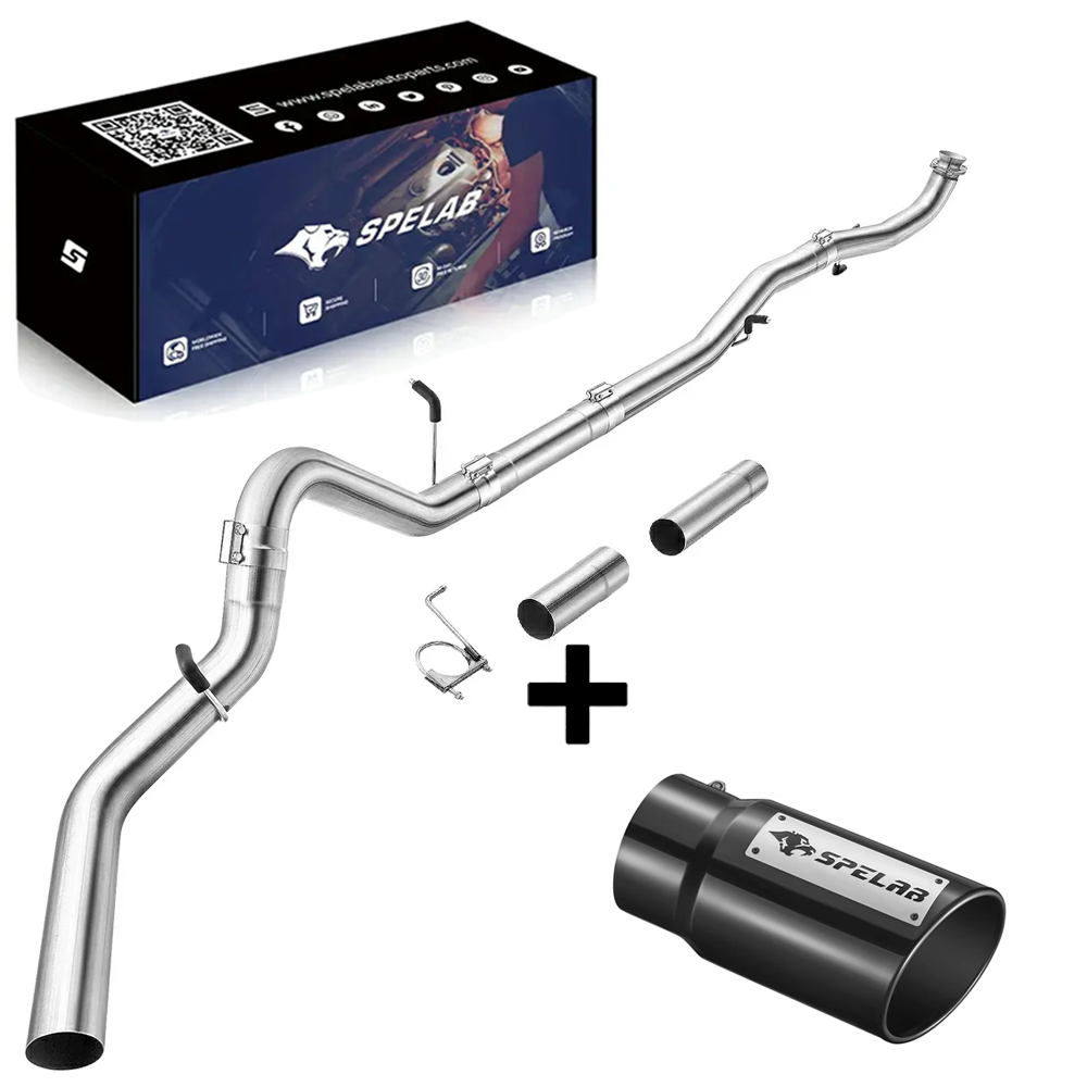 4" Downpipe-Back 2017-2019 L5P 6.6 Duramax DPF Delete Race Pipe（Free Exhaust Tips）