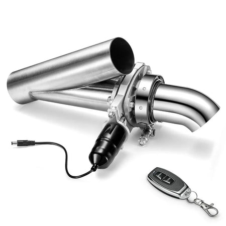 SPELAB 3 Inch Stainless Steel Remote Electric Exhaust Cutout Kit Y Pipe