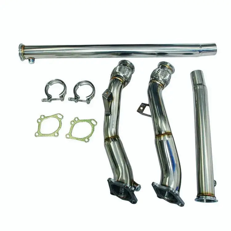 Catless Downpipe Exhaust for 2000-2002 K04/RS6 Fits Audi S4 B5 A6/Allroad C5 2.7L BiTurbo 3"-2.5" Flashark