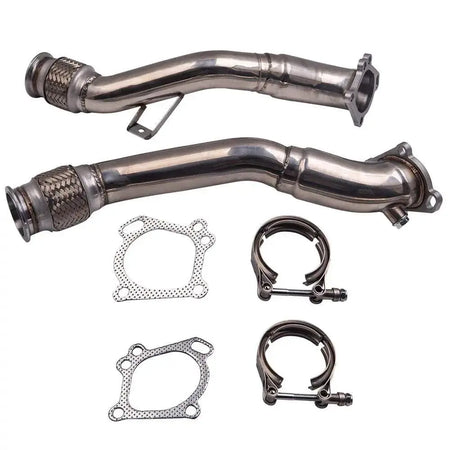 Catless Downpipe Exhaust for 2000-2002 K04/RS6 Fits Audi S4 B5 A6/Allroad C5 2.7L BiTurbo 3"-2.5" Flashark