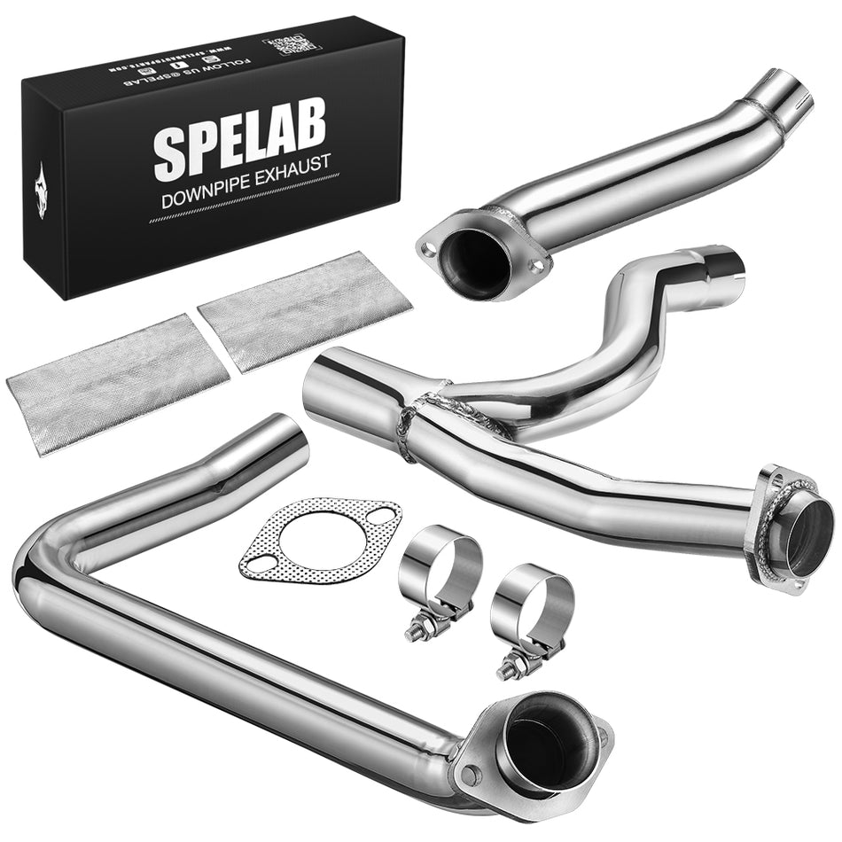 Downpipe Y-Pipe Dual 2" Into Single 2.5" 2012-2018 Jeep Wrangler JK 3.6L V6 | SPELAB