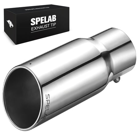 Exhaust Tip 4" In, 5"/6"/7" Out, 12"/18" Length T304 | SPELAB