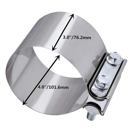 SPELAB 2 Packs Butt Joint Band Clamp Exhaust Sleeve Stainless Steel Fits 2''/2.25''/2.5''/3"/4'' OD Pipe