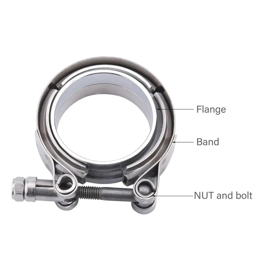 SPELAB 2.25 Inch Stainless Steel V-Band Clamp and Mild Steel Male/Female Interlocking Flanges-SPELAB