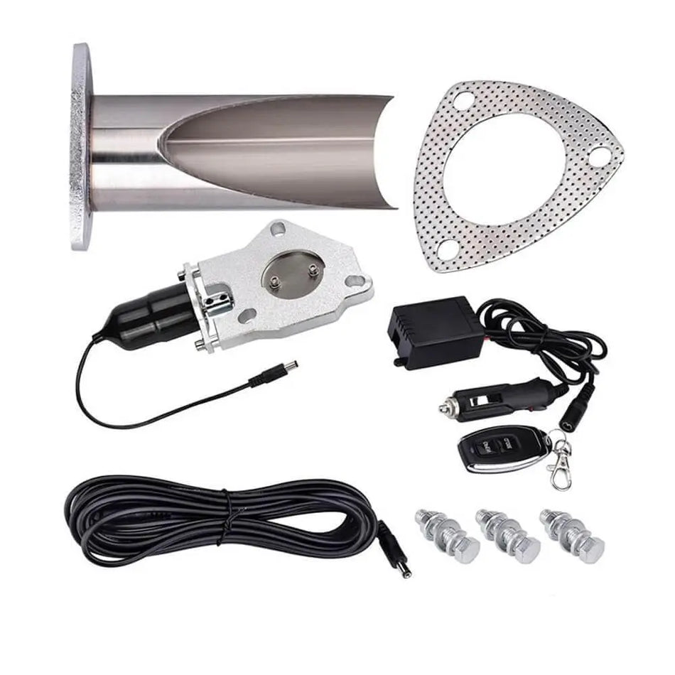 SPELAB 2.25 inch Remote Single DIY Fabricator Electric Exhaust Cutout Kit-SPELAB