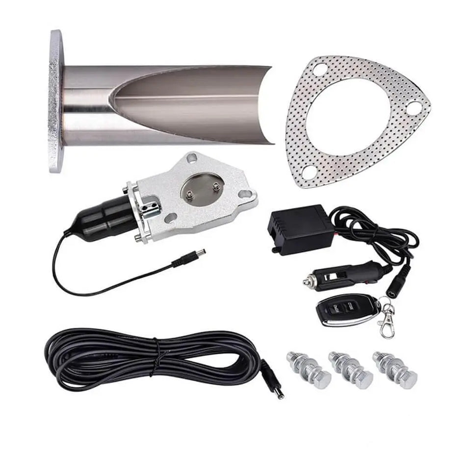 SPELAB 2.5 Inch Remote Single E-Cut Pipe Electric Exhaust Cutout Kit-SPELAB