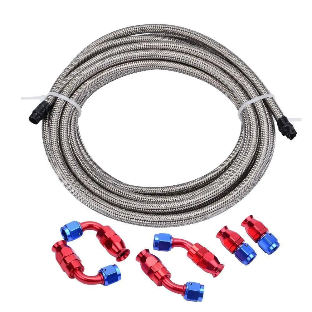 SPELAB 3.0 Meter AN10 Stainless Steel Braided PTFE Oil Hose Line Kit-SPELAB