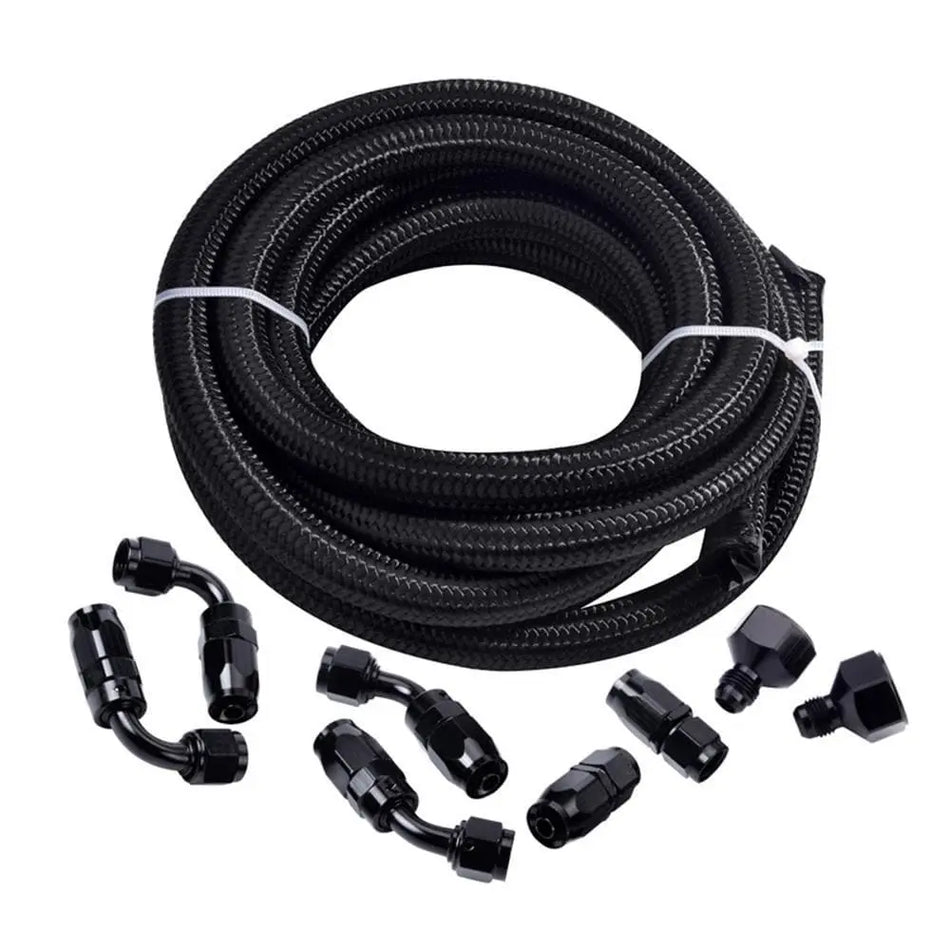 SPELAB 3.0 Meter AN6 Stainless Steel Braided Fuel Hose Line Kit-SPELAB