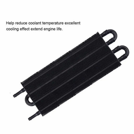 SPELAB 4 Row Universal Aluminum Remote Transmission Oil Cooler Radiator Kit Black-SPELAB