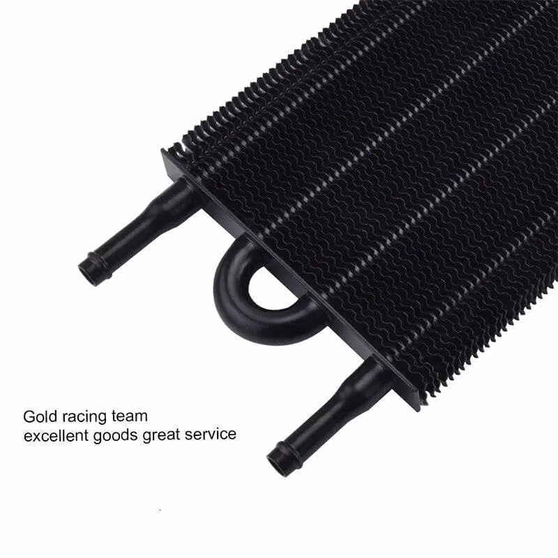 SPELAB 4 Row Universal Aluminum Remote Transmission Oil Cooler Radiator Kit Black-SPELAB