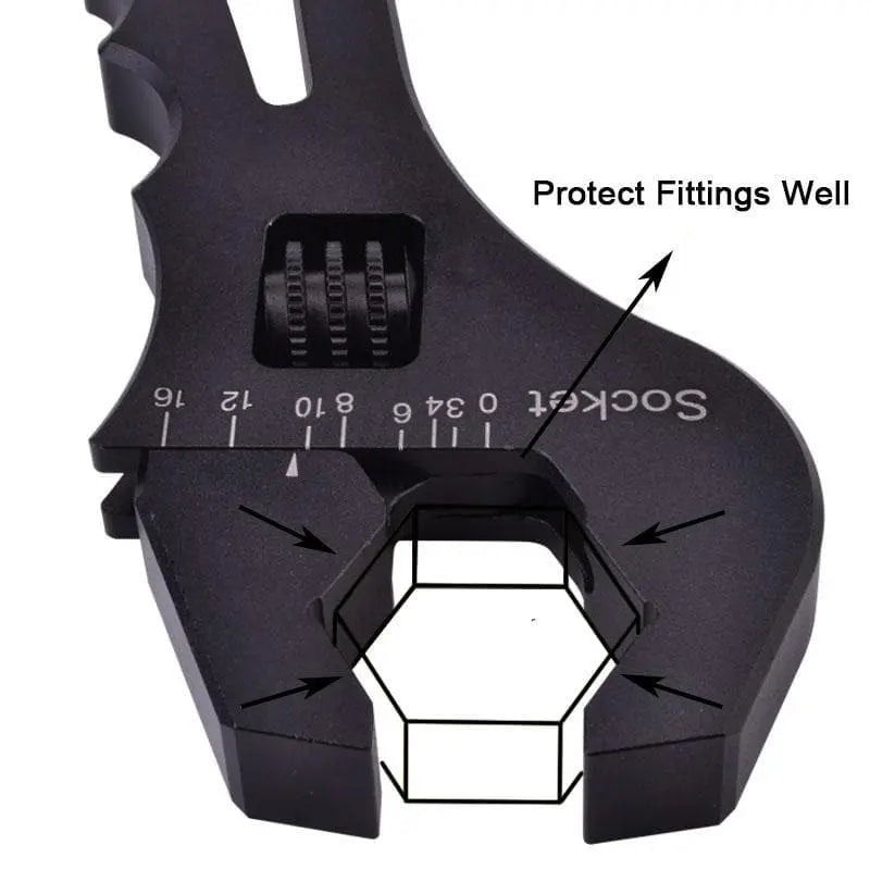 SPELAB AN Hose Fitting Wrench Adjustable Spanner Lightweight Aluminum 3AN-16AN Adapters End-SPELAB