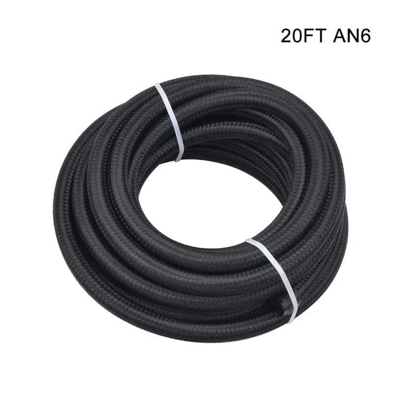 SPELAB AN6 Nylon Braided CPE Fuel Line Kit 20Ft Black-SPELAB