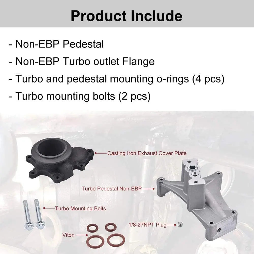 SPELAB Non-EBP Valve Kit for Ford 1999.5-2003 7.3L Powerstroke Diesel Turbo Pedestal +Bolts & Exhaust Housing-SPELAB